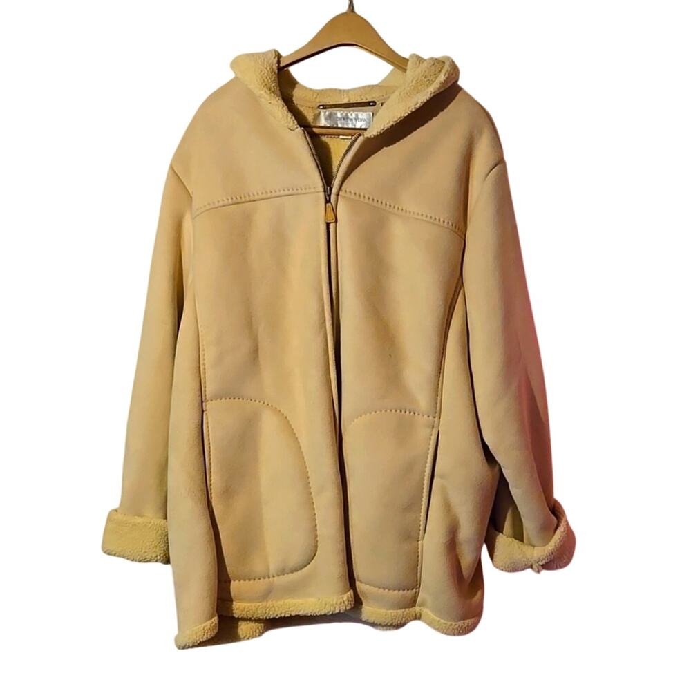 Jones New York 2X Premium Tan/Khaki/Brown Fleece Winter Coat